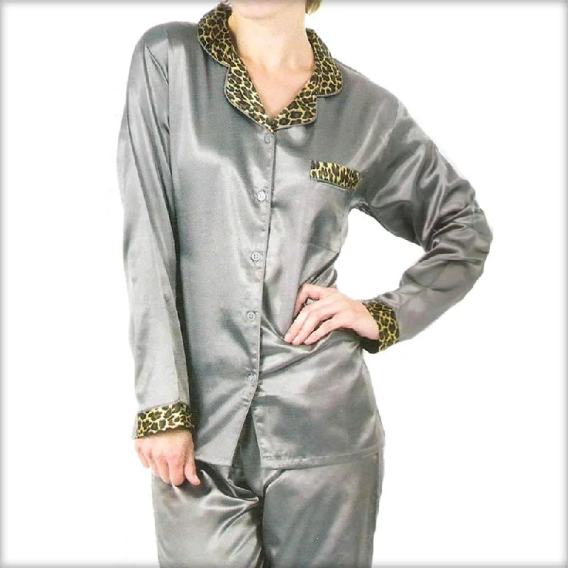 Grey Polyester PJ Set