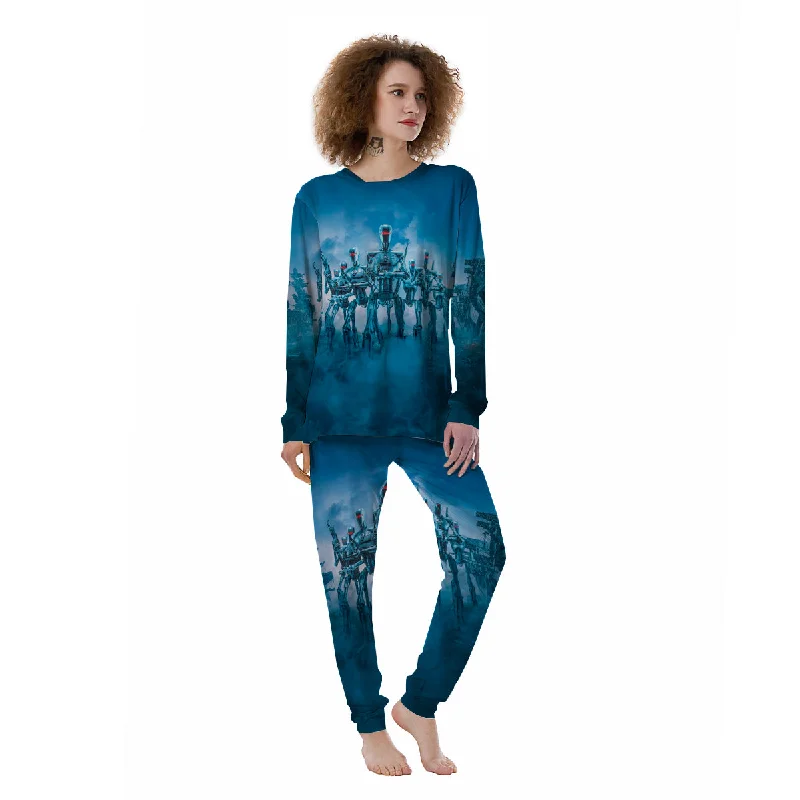 Robot Army Print Women's Pajamas