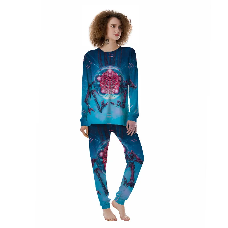 Robot Brain Machine Print Women's Pajamas