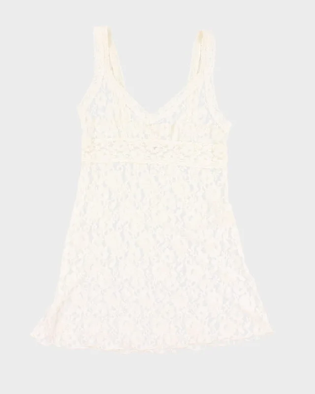 Woman's Cream Lace Slip Dress  - M