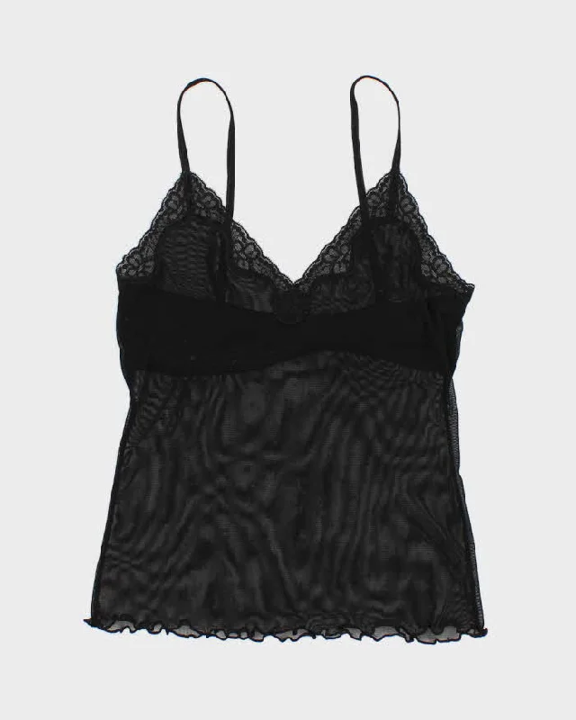 Y2K 00s Jacob Black Mesh Cami - S