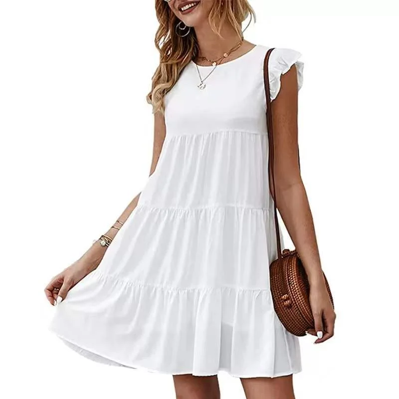 Good Karma Cotton Tiered Babydoll Tunic - White