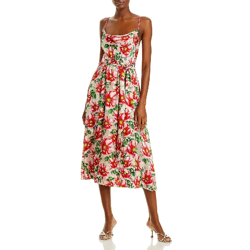 Samantha Womens Floral i Midi Dress