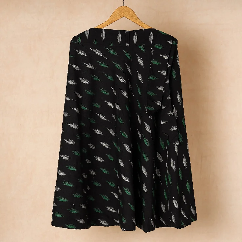 Black - Pochampally Ikat Cotton Wrap Around Skirt