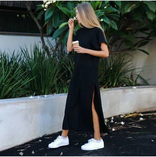 Casual Black Long Dresses