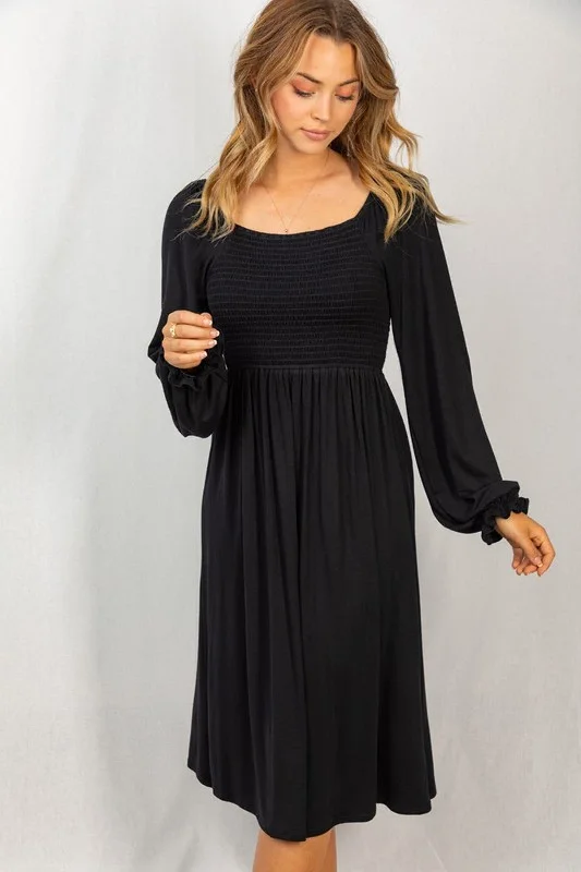 Long Sleeve Solid Knit Dress