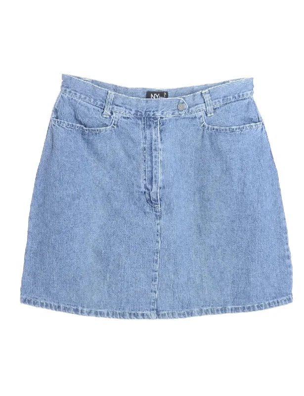 1990s Mini Denim Skirt - L