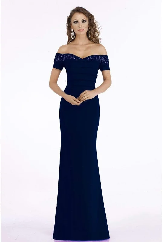 Gia Franco - 12916 Off-Shoulder Pleated Evening Gown