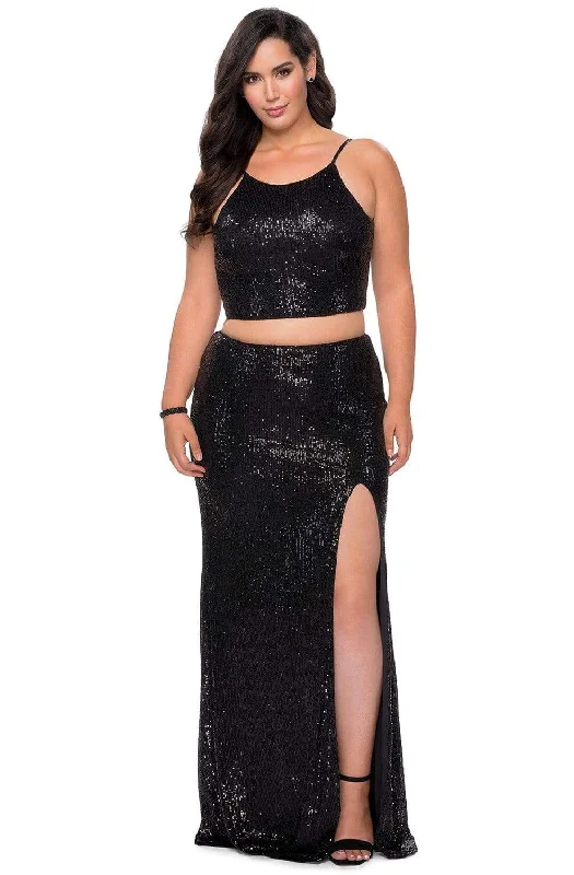 La Femme - 29026 Two-Piece Sequined Plus Size Prom Sheath Gown