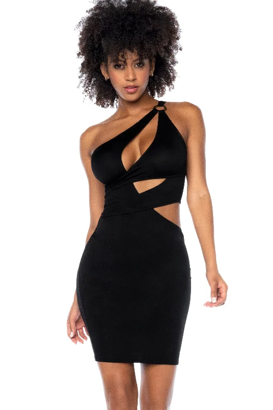 One Shoulder Cut Out Dress