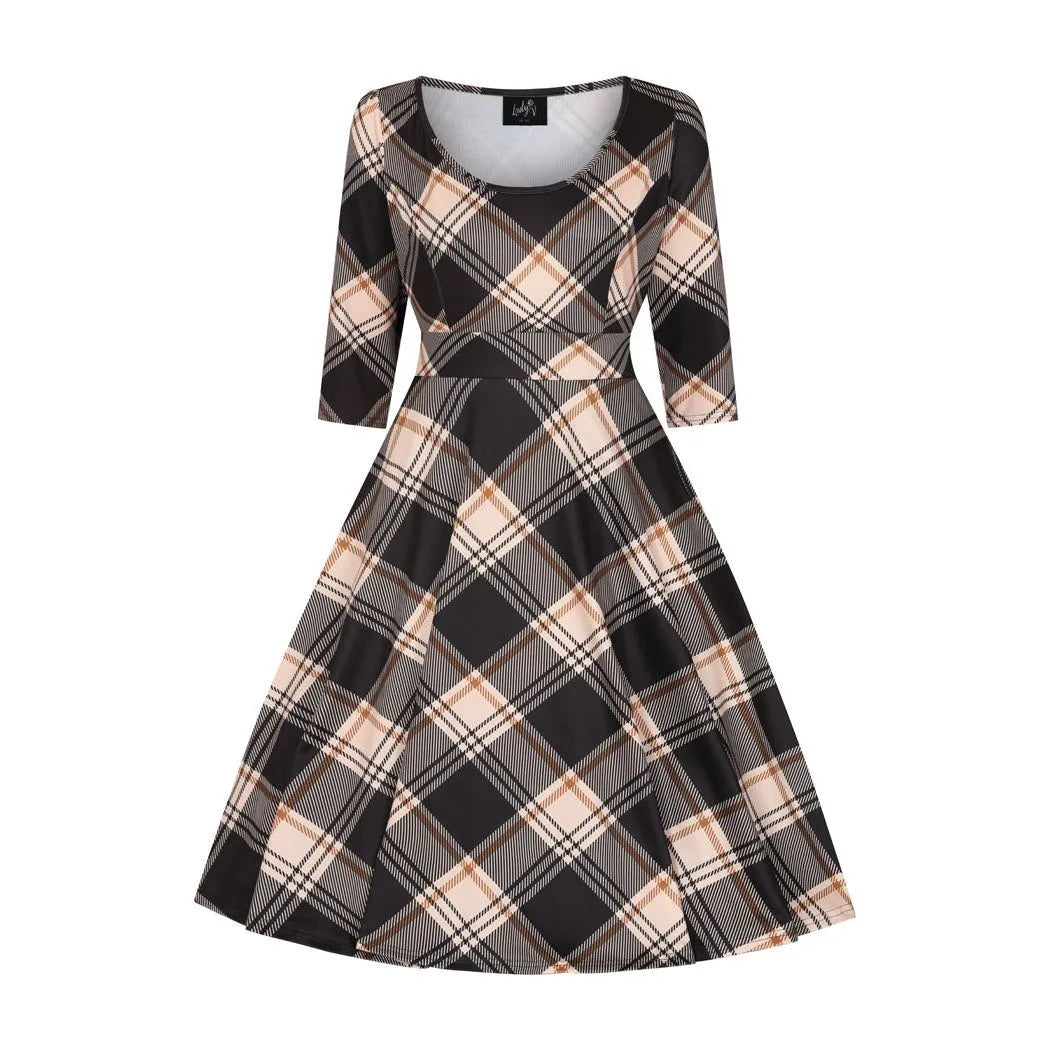 Betty Dress - Dark Tartan