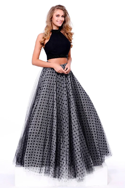 Black XS Nox Anabel 8204 Sleeveless Two Piece Prom Dress Sale