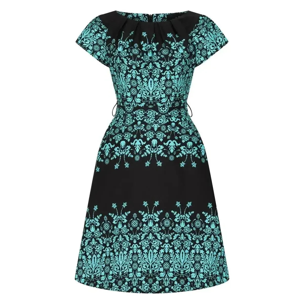 Day Dress - Blue Damask Border