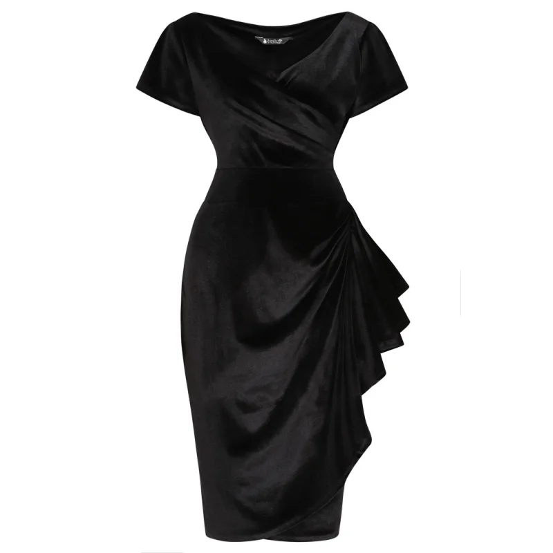 Elsie Dress - Black Velvet