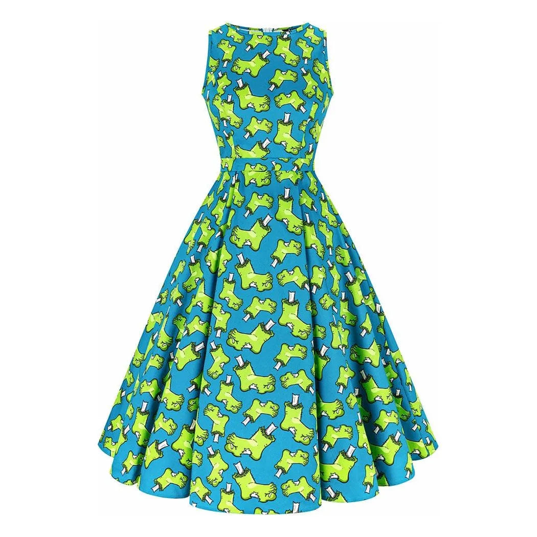 Hepburn Dress - Frankies Foot Blue