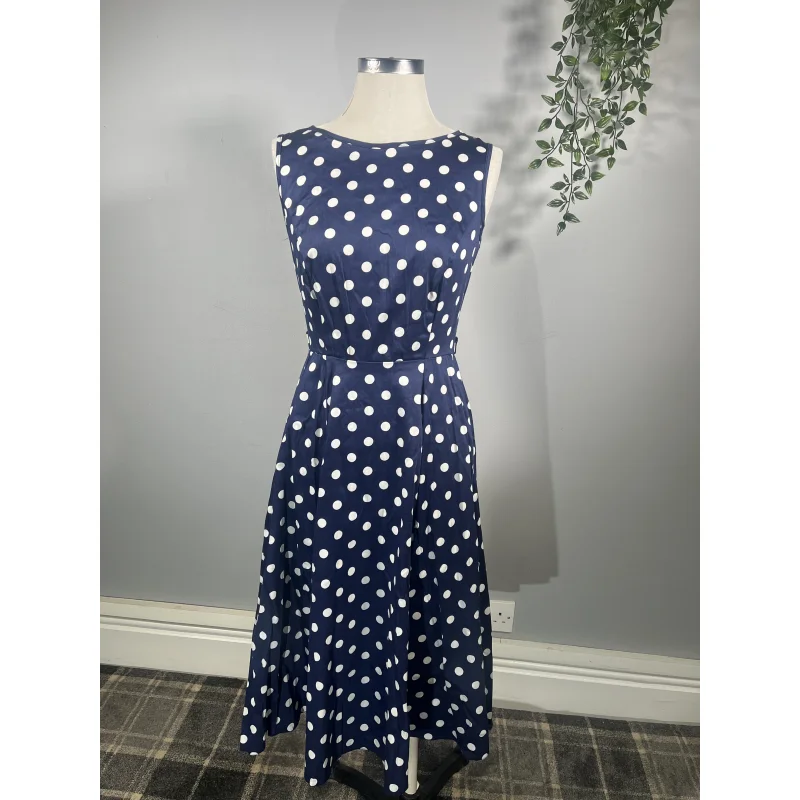 Hepburn Dress - Navy Polka (12)