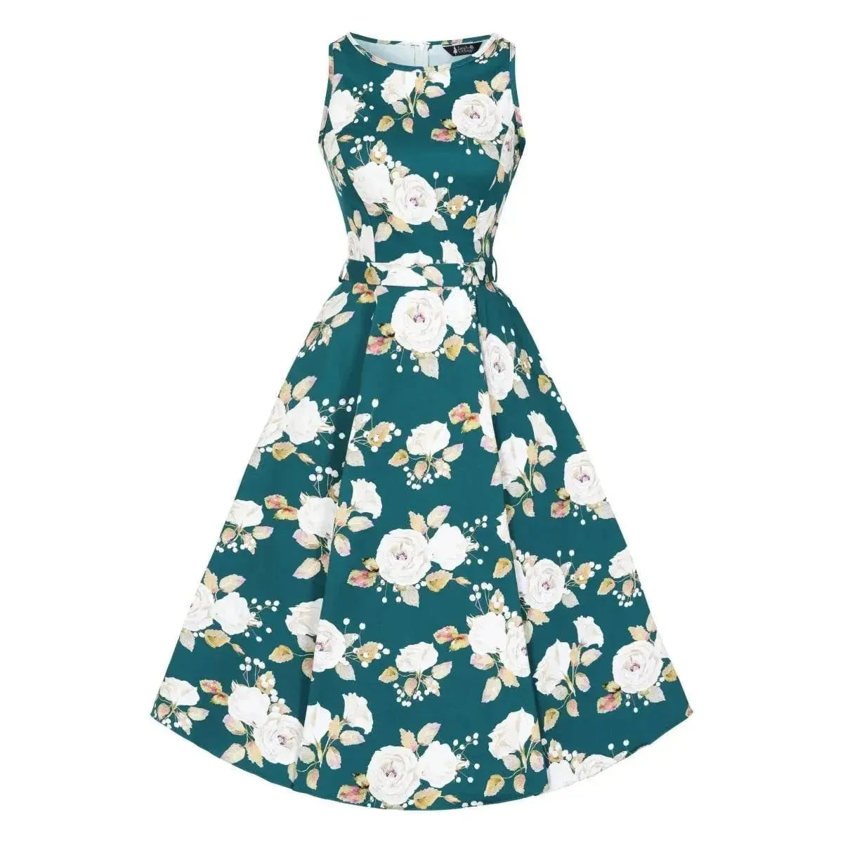 Hepburn Dress - White Rose