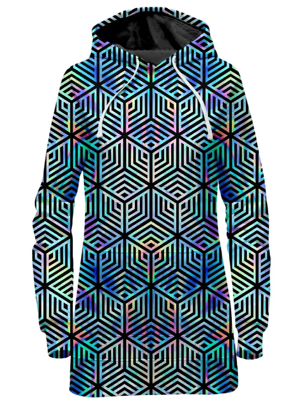 Holographic Hexagon Hoodie Dress