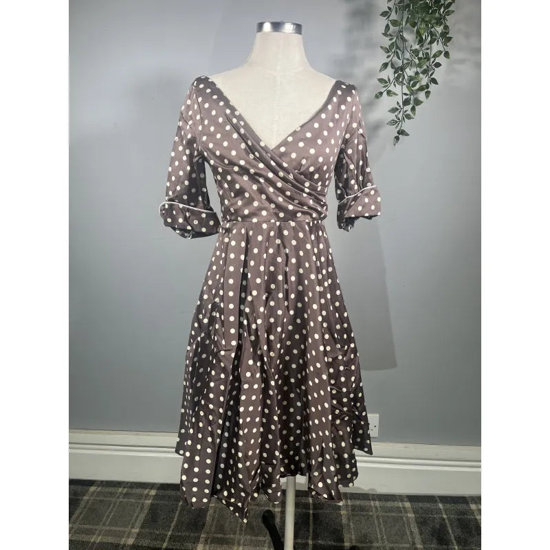 Lady V Dress - Mocha Polka (10)