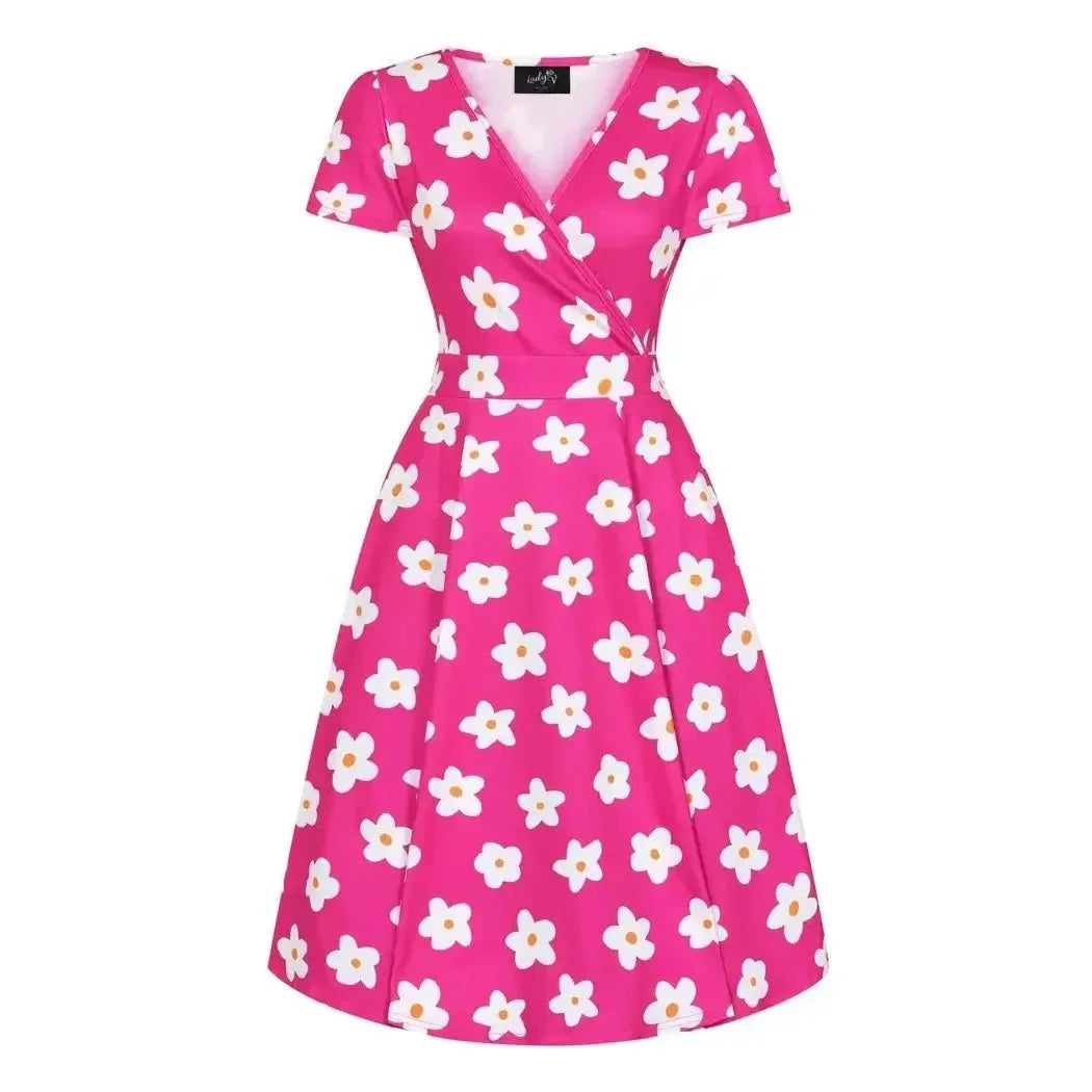 Lyra Dress - Magenta Daisy