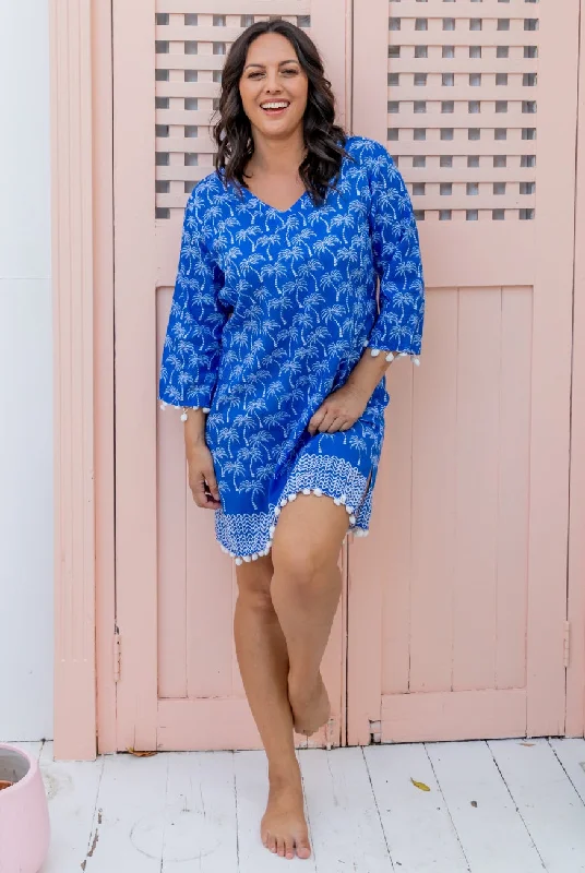 Marigot Bay Palm Tree Cotton Tunic Dress