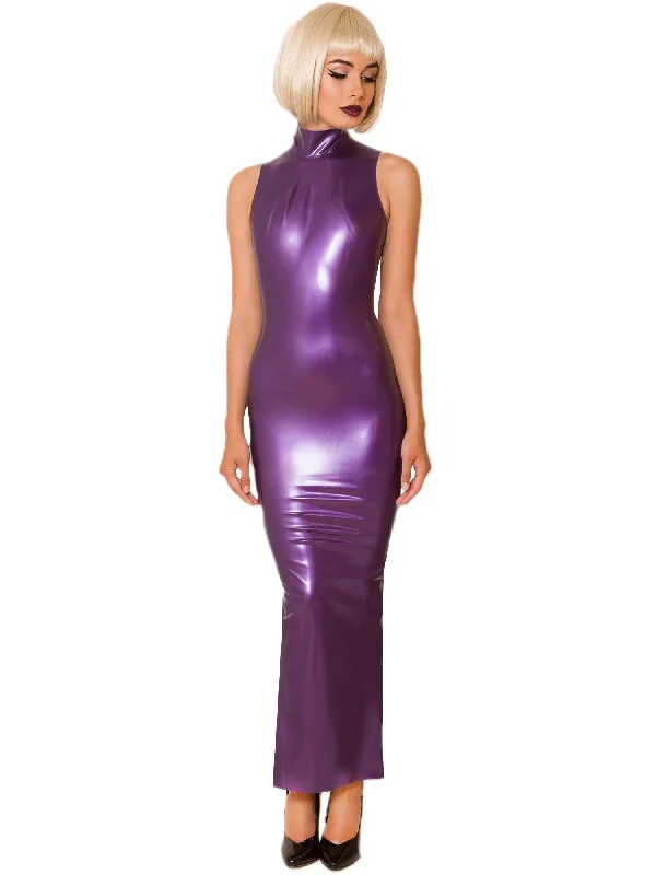 Purple Latex Hobble Dress