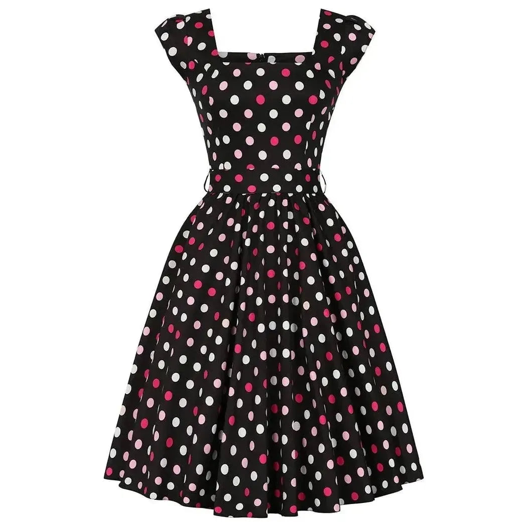 Swing Dress - Raspberry Polka