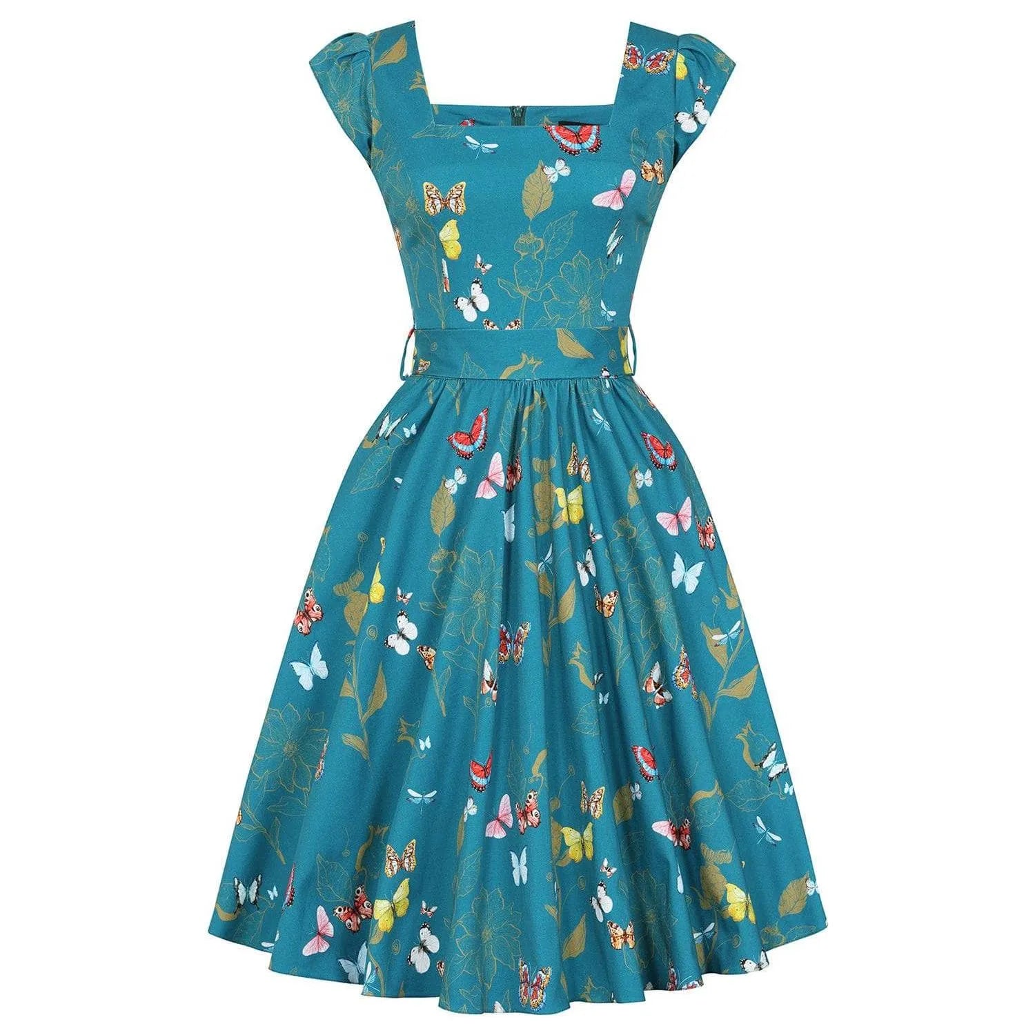 Swing Dress - Teal Butterfly