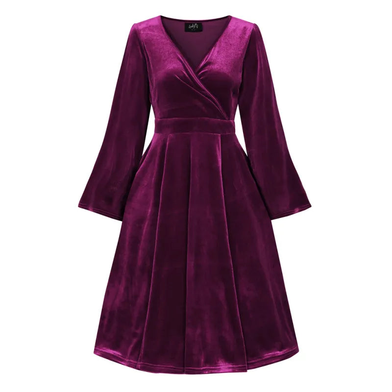 Zelda Dress - Plum Velvet