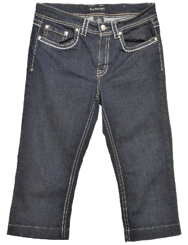 Zip Front Straight Fit Jeans - W32 L20