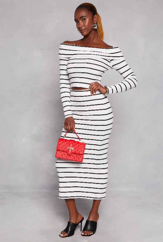 Madden Girl Striped Maxi Skirt