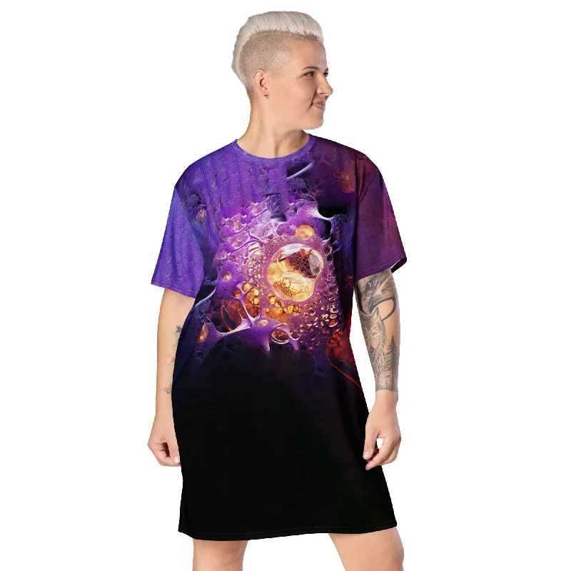 T-Shirt Dress Blooming Purple Cell