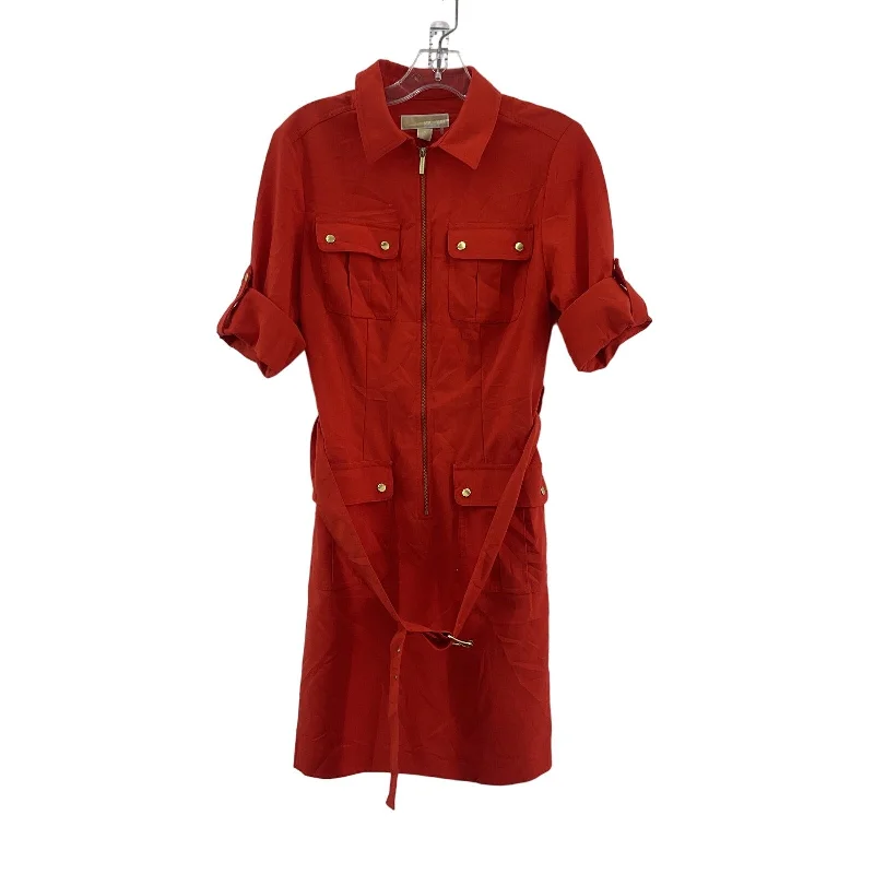 MICHAEL Michael Kors Red Shirt Belted Dress S New With Tags Womens