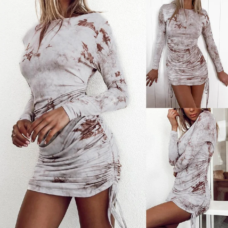 Long sleeve Print Bodycon Dress