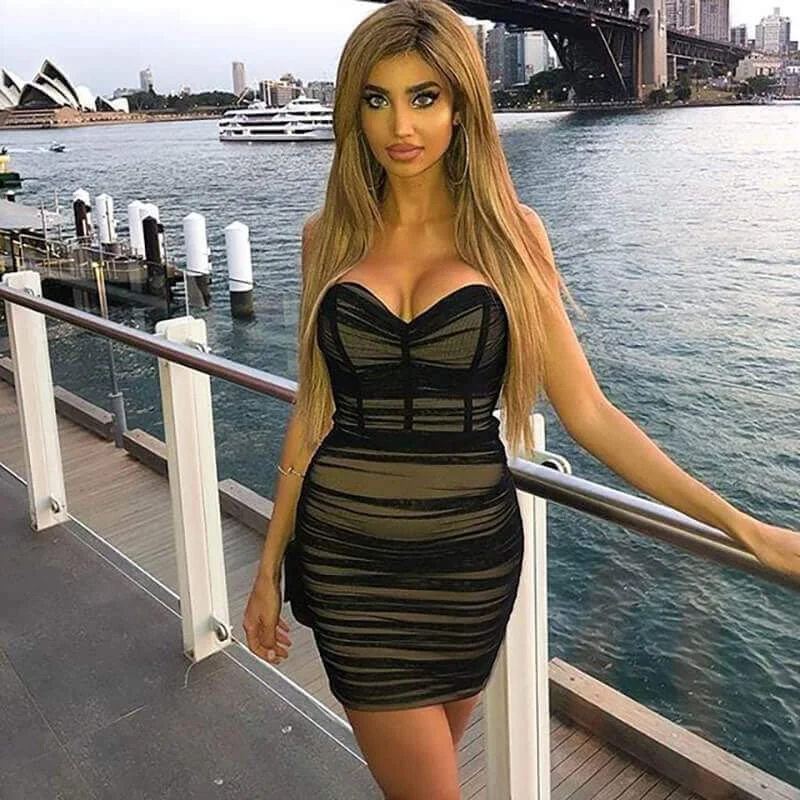 See Through Tube Skinny Bodycon Dress