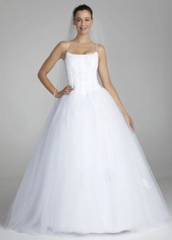 David's Bridal Spaghetti Strap Tulle Ball Gown with Corset