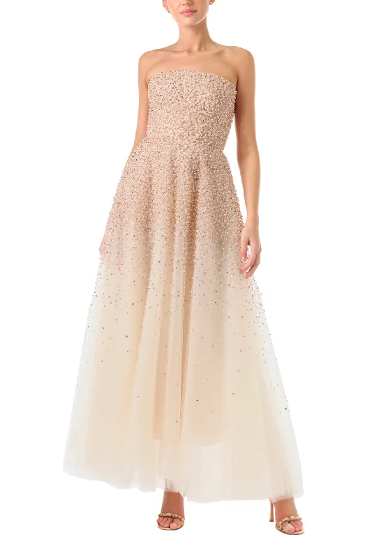 Pearl Embroidered Tulle Gown