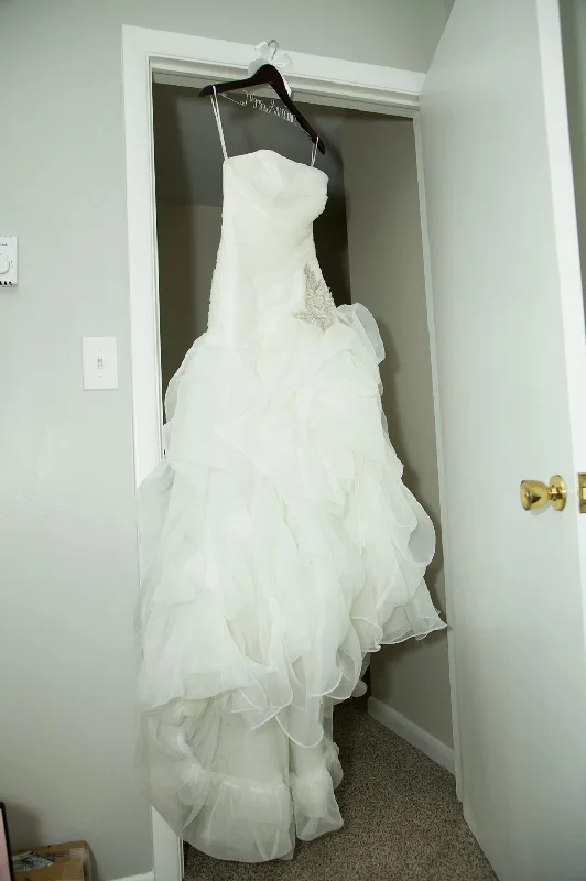 David's Bridal Organza and Tulle High-Low Gown