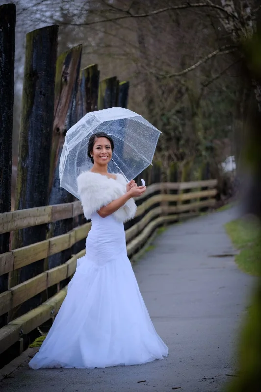 David's Bridal Strapless Mermaid Tulle